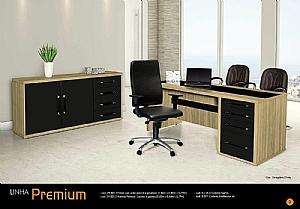 conjunto armario mesa e cadeiras escritorio linha premium