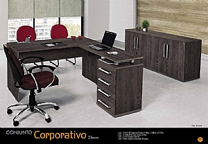 Conjunto completo de moveis para escritorio linha corporativa